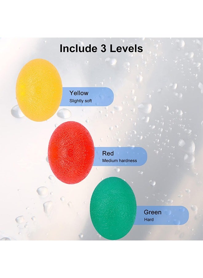 HS - Hand Exercise Ball, 3PCS Hand Grip Strength Trainer Squeeze Balls For Hand Flexibility Recovery Sports Massage Rehabilitation Grip Strength Ball Hand Wrist Trainer With Different Hardness - Image 1