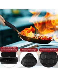 Oasisgalore 8 Pieces Silicone Hot Handle Holder Non Slip Pot Handle Covers Heat Resistant Cast Iron Handle Cover Cookware Handle(Black, Red)  - Image 4
