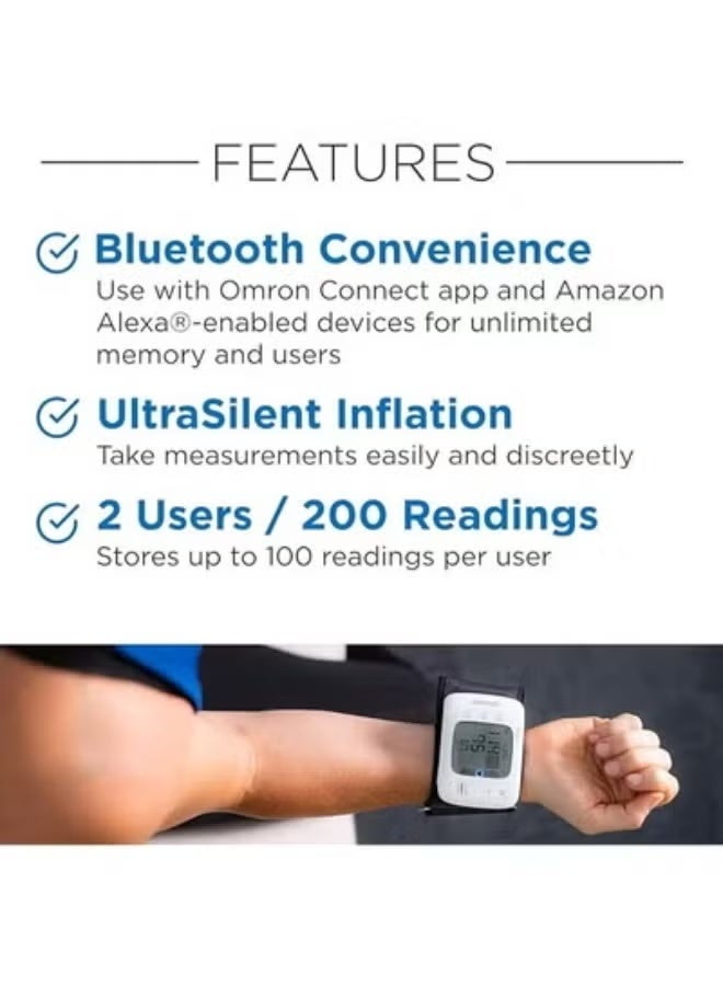 Digital Wireless Wrist Blood Pressure Monitor for Home Use, Automatic Blood Pressure Monitor with Bluetooth Connectivity, Memory Storage and Mobile App Support - Image 3