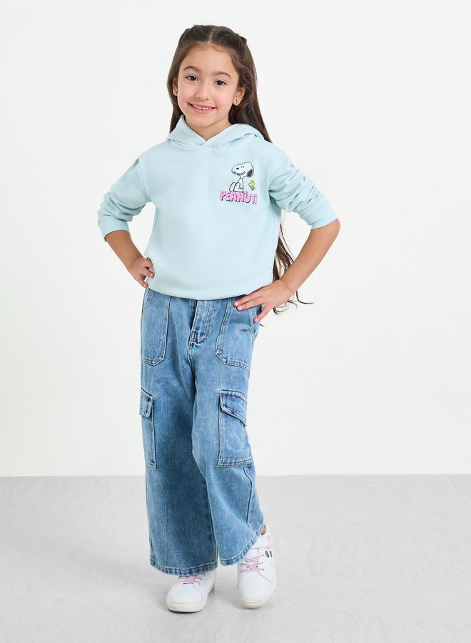 Styli Girls Blue Peanuts Graphic Hoodie - Image 2