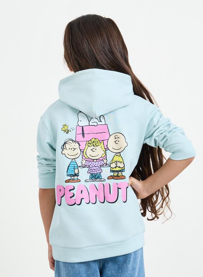 Styli Girls Blue Peanuts Graphic Hoodie - Image 3