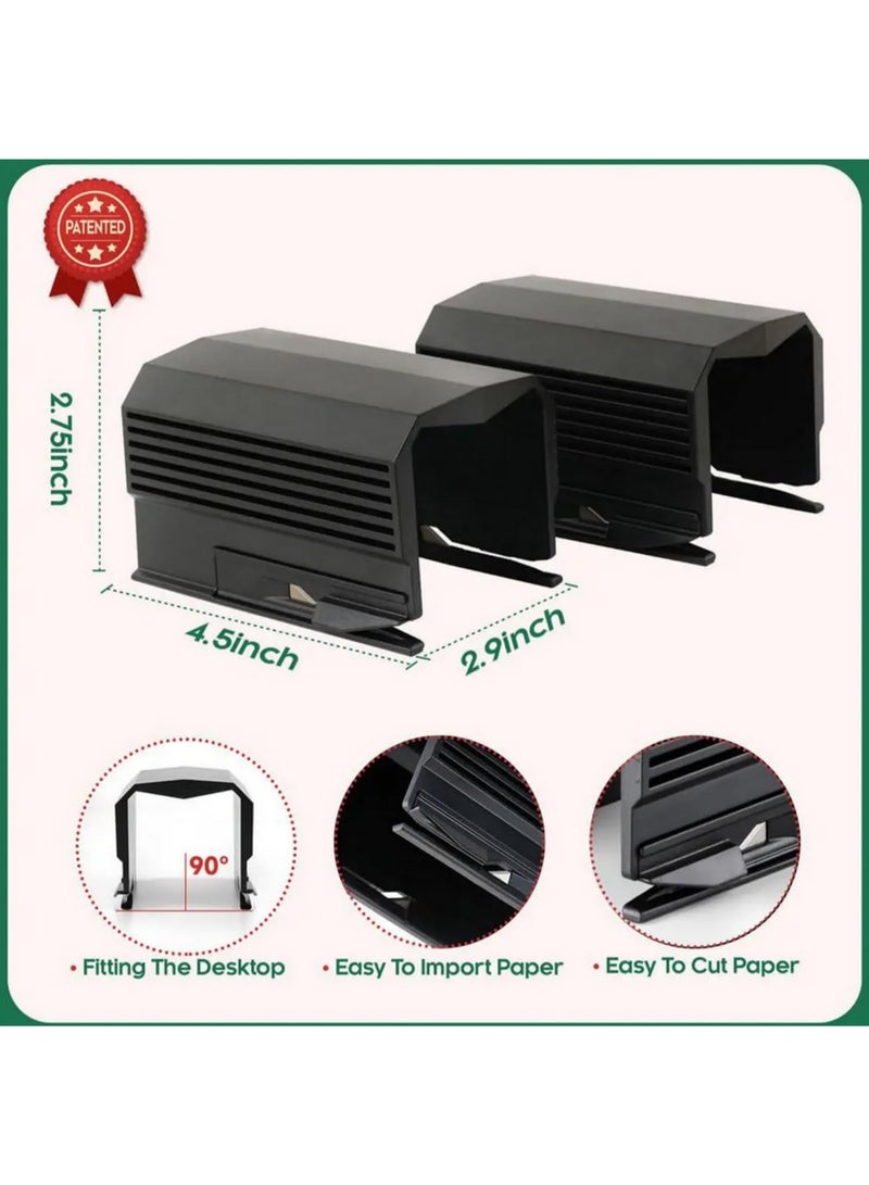 مجموعة مقص ورق تغليف ذات نصلين 2PC، أداة قطع بلفافة مقاومة للانزلاق لتغليف هدايا أعياد الميلاد وعيد الميلاد والحرف اليدوية، أسود - Image 2