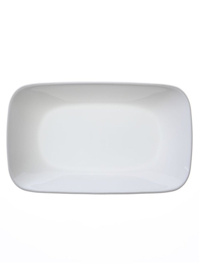 Corelle Square Round 10-1/2-Inch Serving Tray, Pure White - Image 2