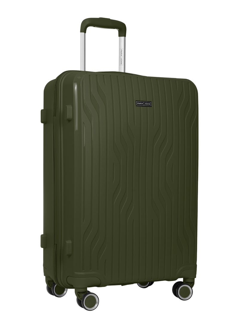 PARAJOHN 3-Piece Hard Side Poly Propylene Spinner Luggage Trolley Set 20/24/28 Inch Olive  - Image 3