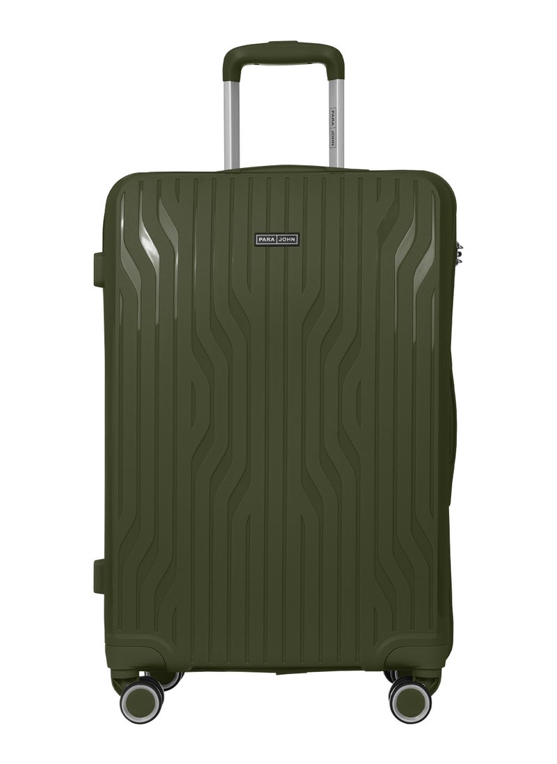 PARAJOHN 3-Piece Hard Side Poly Propylene Spinner Luggage Trolley Set 20/24/28 Inch Olive  - Image 2