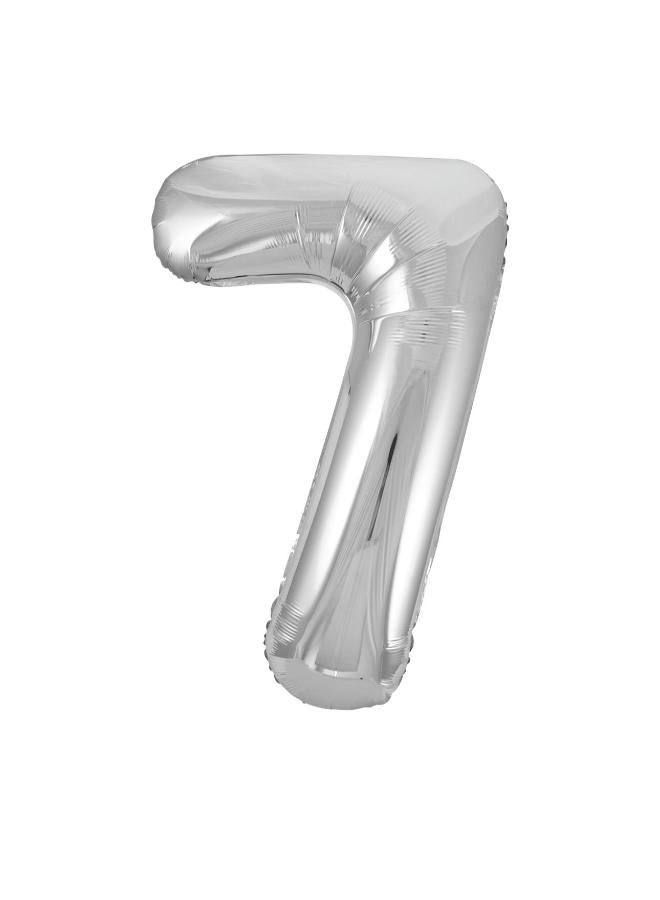 يونيك بالون رقم 7 من رقائق الفضة مقاس 34 بوصة