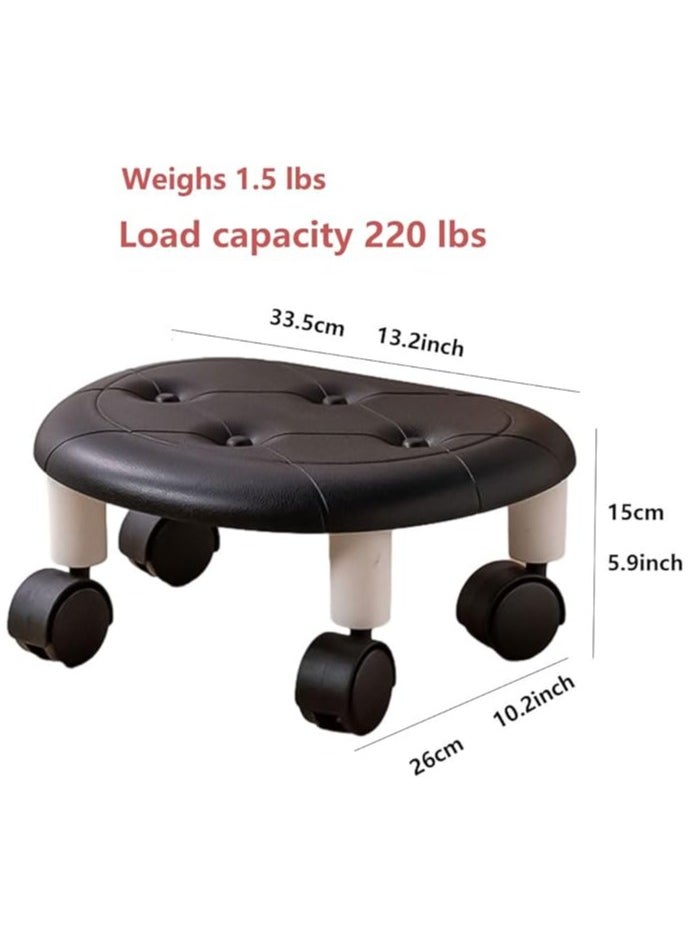 mini portable pulley stool multifunctional 360 angle rotating for home office garage (blue)