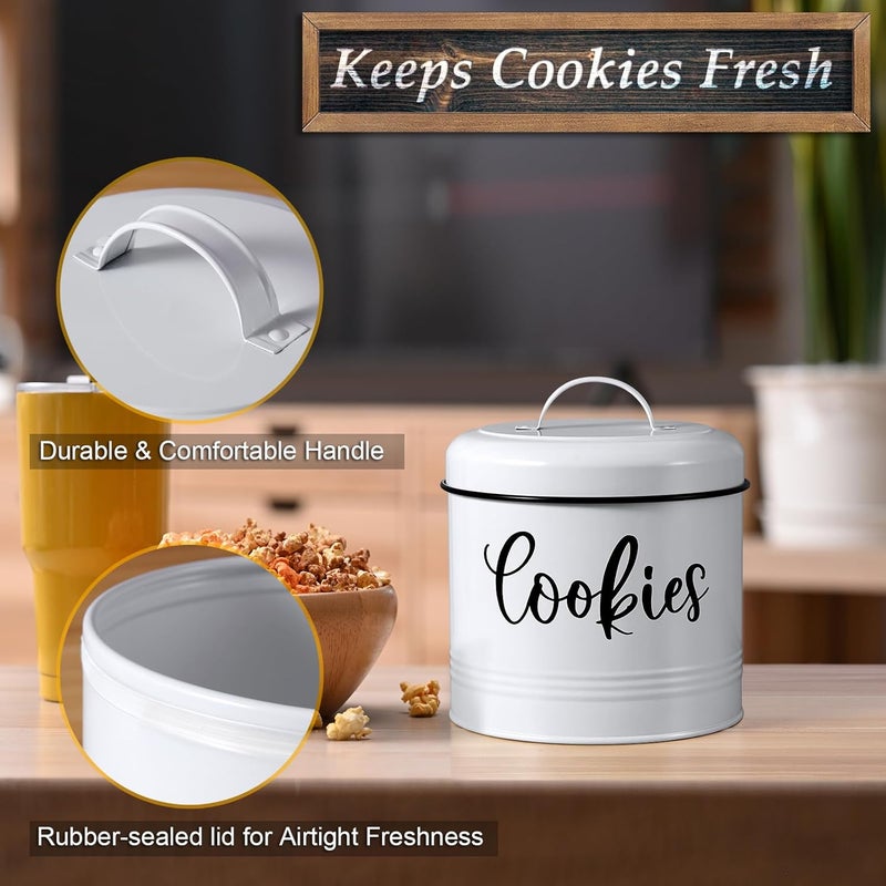 DAYYET Farmhouse Cookie Jar for Kitchen Counter, 1 Gallon Vintage Cookie Jar with Airtight Lid, Large Food Storage Container for Candy, Cookies, Dessert, Rustic Kitchen Decor and Accessories - Image 3