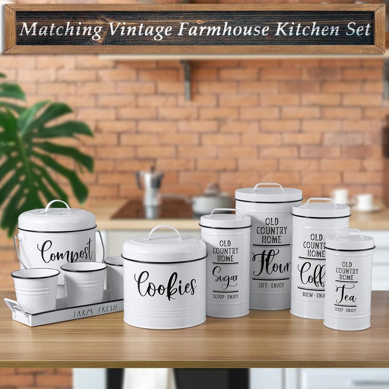 DAYYET Farmhouse Cookie Jar for Kitchen Counter, 1 Gallon Vintage Cookie Jar with Airtight Lid, Large Food Storage Container for Candy, Cookies, Dessert, Rustic Kitchen Decor and Accessories - Image 2