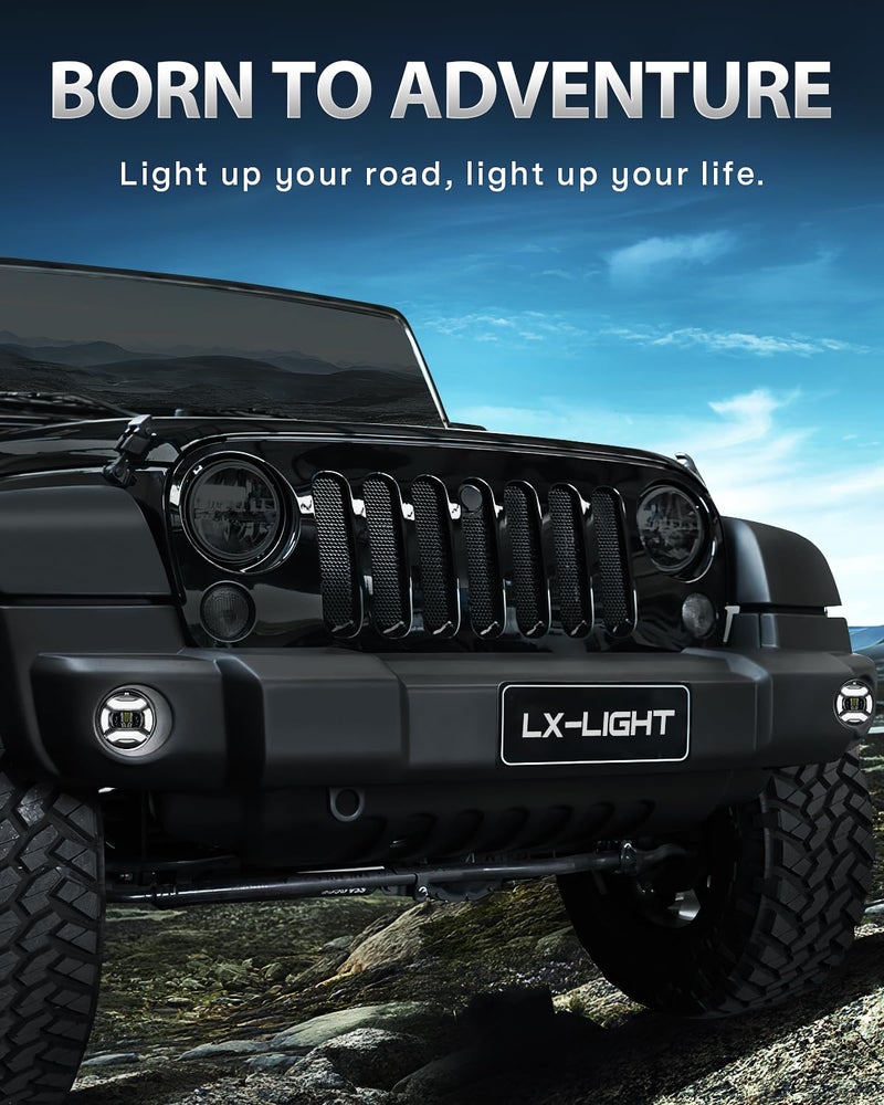 LX-LIGHT Super Bright 60W 4 Inch LED Fog Lights with DRL EMC Compatible with Jeep Wrangler TJ LJ JK JT Gladiator Dodge Journey Front Bumper Lights (Pair) - Image 4