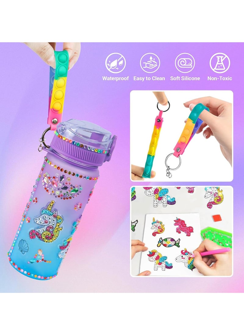 Mr. Penda Decorate Your Own Water Bottle Kits for Girls, Fun Arts and Crafts Gift Toys for Ages 3+, Gem Painting Crafts, Fun Arts and Crafts Gifts Toys for Girls Birthday (Purple)  - Image 3