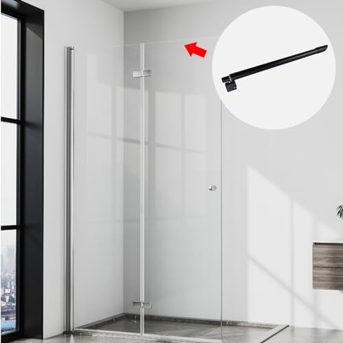Tsnamay 15.74" to 23.62" Shower Door Glass Support Bar,201 Stainless Steel Wall-to-Glass for Fixed Frameless Shower 8-12mm Panel,Black - Image 5