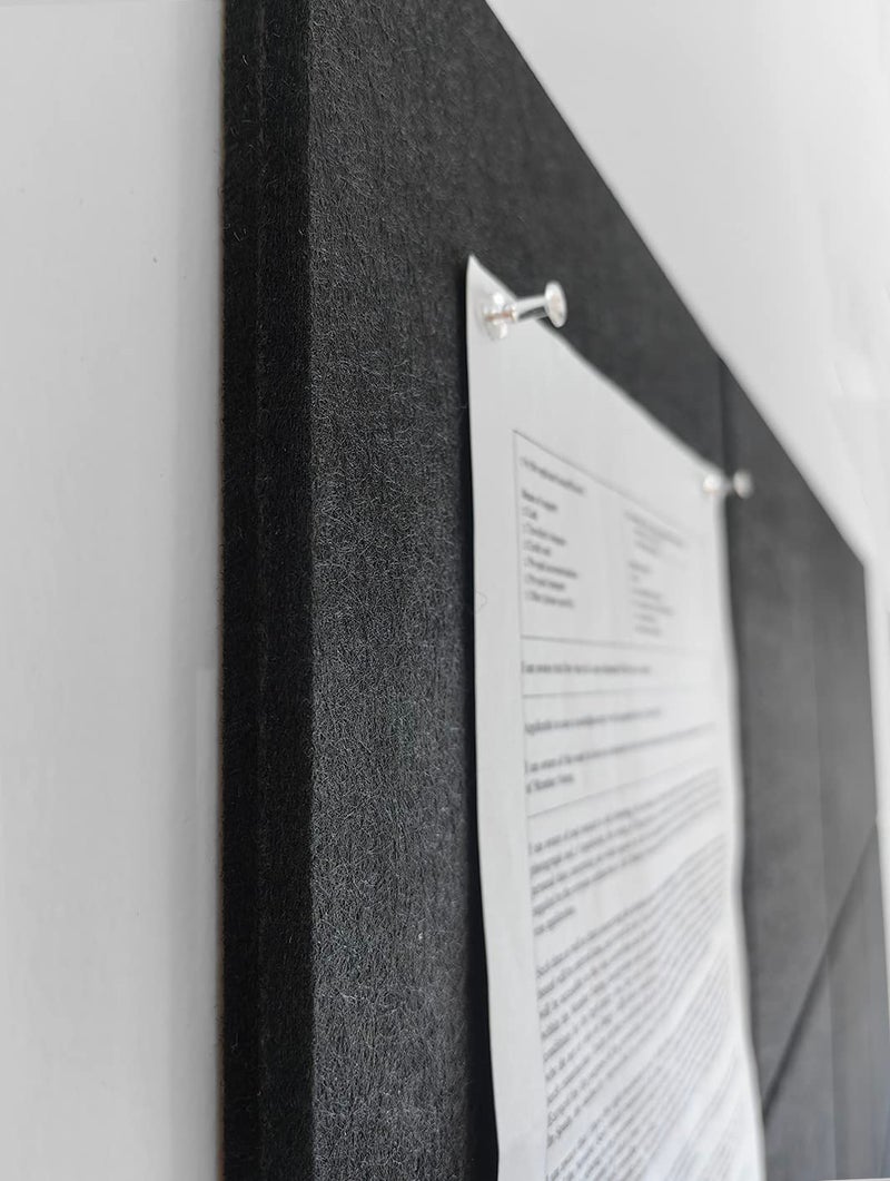 DECORITA Large Cork Board Alternative - 12 Pack Felt Wall Tiles with Safe Removable Adhesive Tabs, Cork Boards for Walls Cork Board for Office Pin Board Tack Board Cork Board 48 x 36 - Black - Image 3