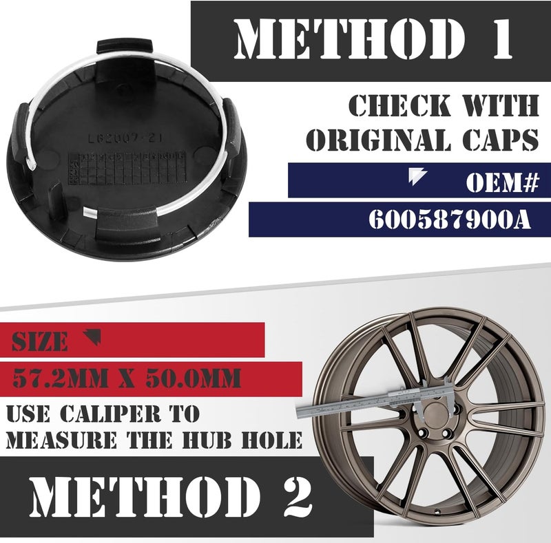 KitsPro 2.25Inch 57MM Wheel Center Caps for Tesla 600587900A Rim Hub Caps, Pack of 4 (Matte Black, Outer 57MM, Inner 50MM) - Image 3