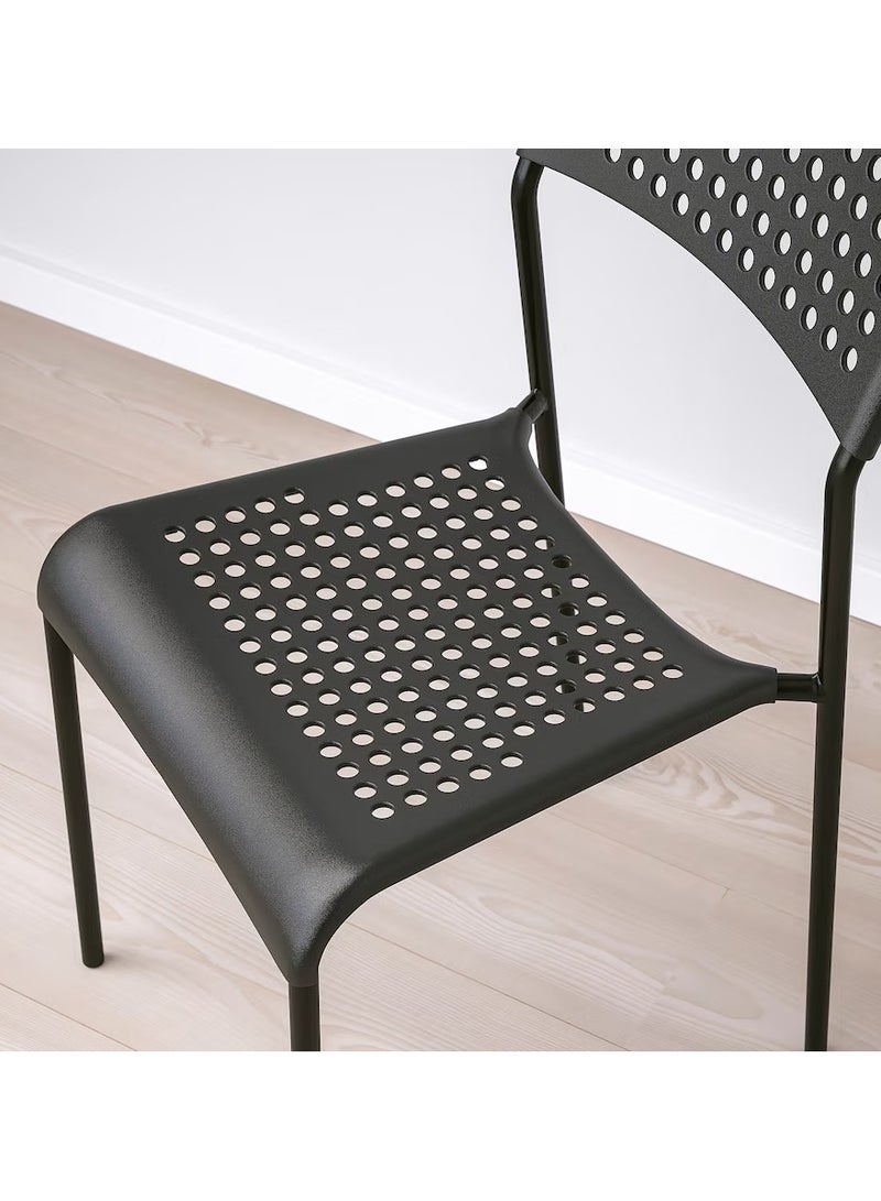 Generic Dining Table and 4 Chairs Set Black 110x67 cm  - Image 5
