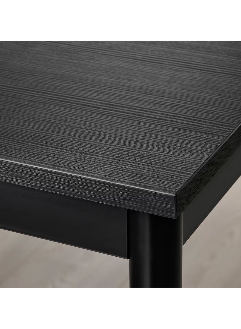 Generic Dining Table and 4 Chairs Set Black 110x67 cm  - Image 3