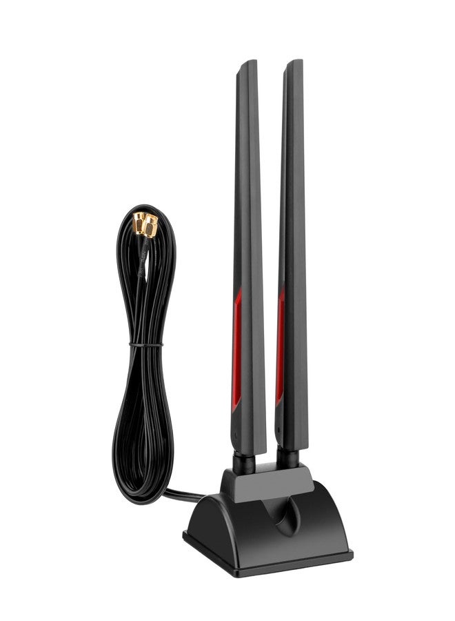 Superbat WiFi 6 6E Antenna Tri Band 2.4GHz 5GHz 6GHz Magnetic Base RP-SMA Male WiFi Antenna with 2m Extension Cable for PC Desktop Computer WiFi Card Wireless Network Router Security Cameras - Image 1