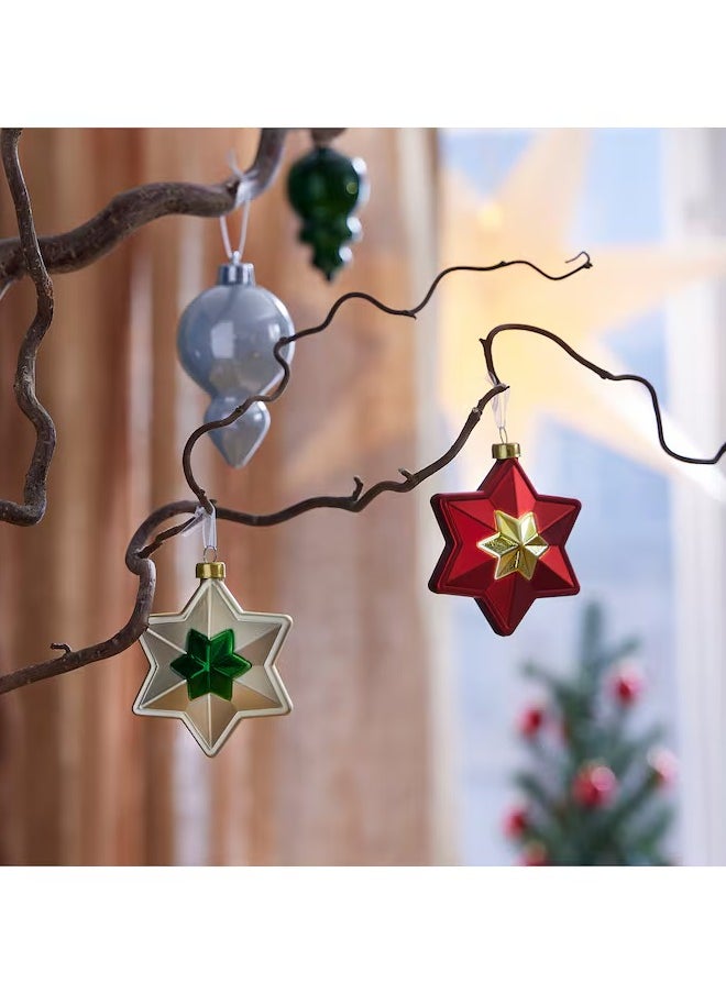 Generic VINTERFINT Hanging decoration, glass flower/mixed colours 2pack  - Image 2