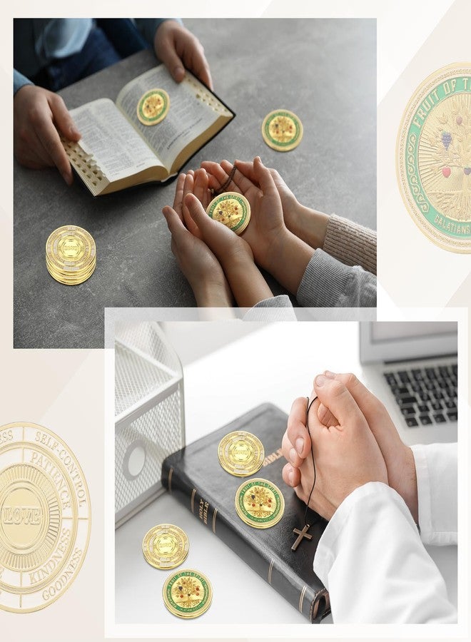 Siifert 20 Pcs Christian Fruit of The Spirit Coins Love Joy Peace Patience Kindness Tokens Coins Funny Christian Gifts Challenge Pocket Token for Prayer - Image 4