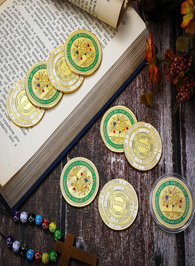 Siifert 20 Pcs Christian Fruit of The Spirit Coins Love Joy Peace Patience Kindness Tokens Coins Funny Christian Gifts Challenge Pocket Token for Prayer - Image 5