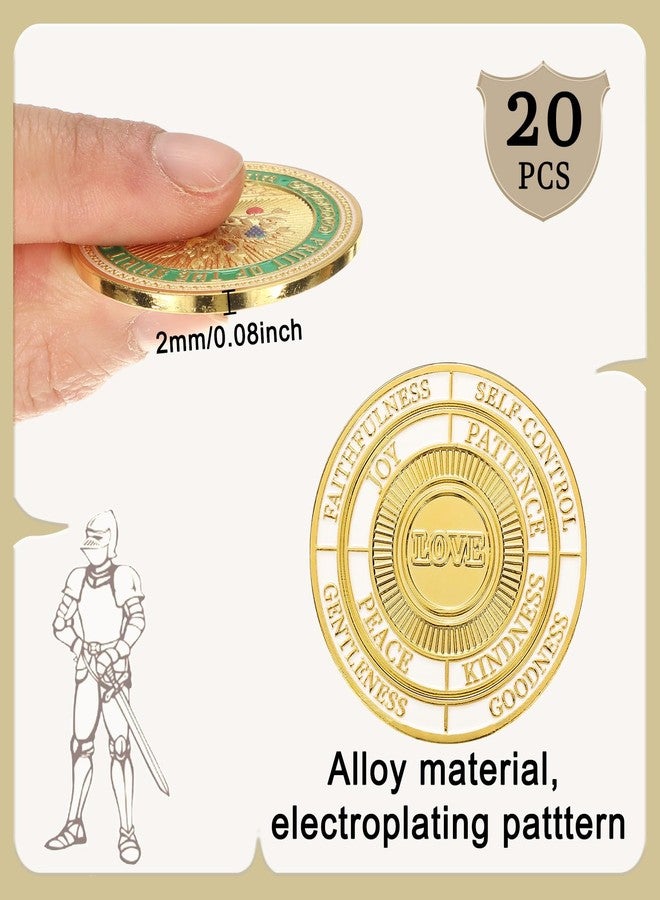 Siifert 20 Pcs Christian Fruit of The Spirit Coins Love Joy Peace Patience Kindness Tokens Coins Funny Christian Gifts Challenge Pocket Token for Prayer - Image 3