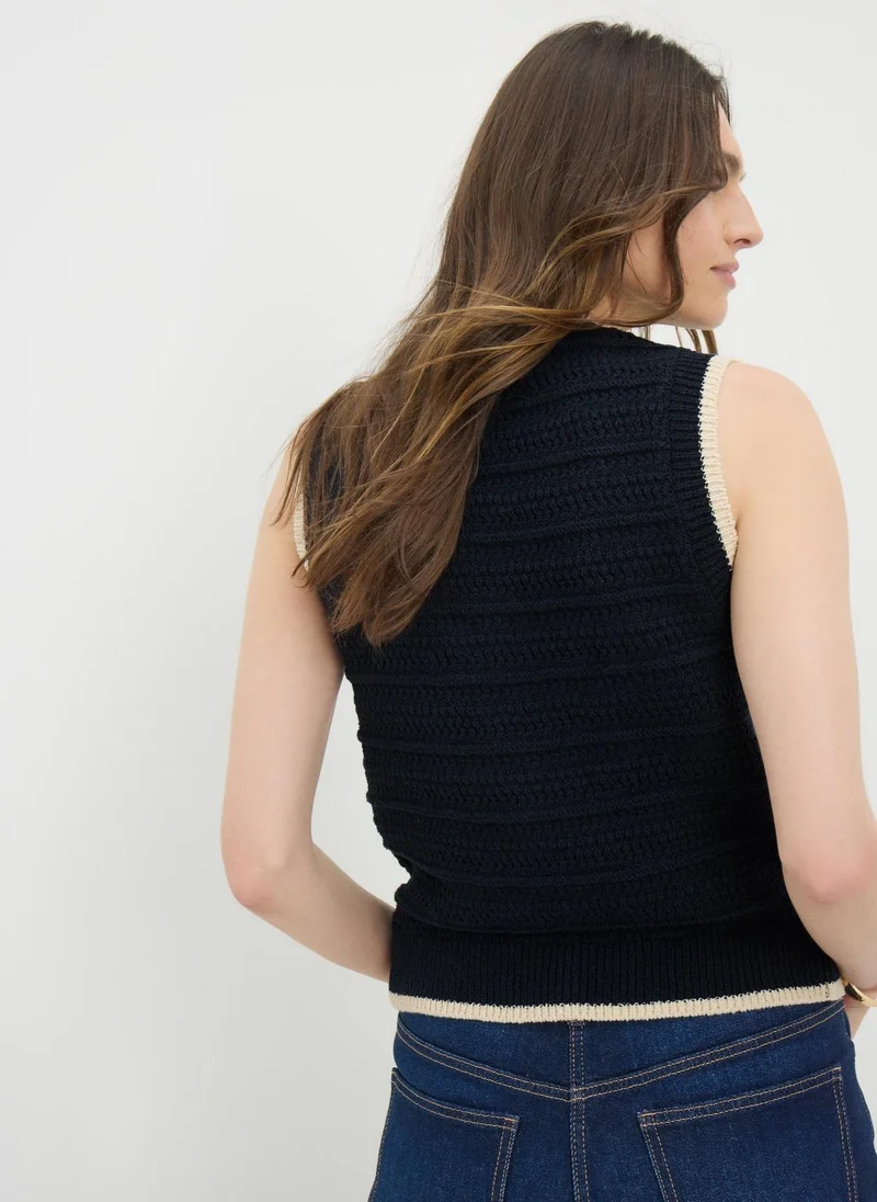 Matalan Navy Button Front Knitted Vest