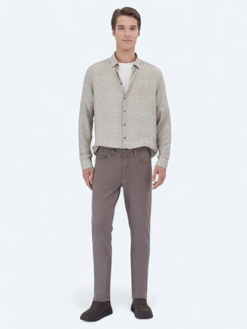 كيب بنطلون جينز من مزيج القطن بقصة ضيقة من المنك