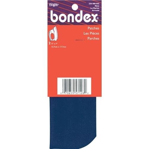 Wright's Wrights Bondex Iron-On Patches 5x7" 2/Pkg.-Navy - Image 1