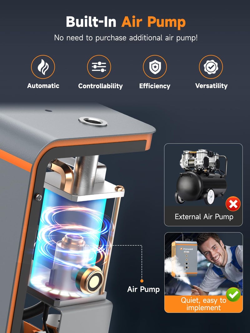 FOXWELL ST201 Automotive Smoke Machine Leak Detector with Built-in Air Pump, 0.8-1.2 Bar High Pressure Emission Vacuum Fuel Exhaust EVAP Smoke Machine Leakage Detection, Auto Smoke Tester for Cars - Image 4