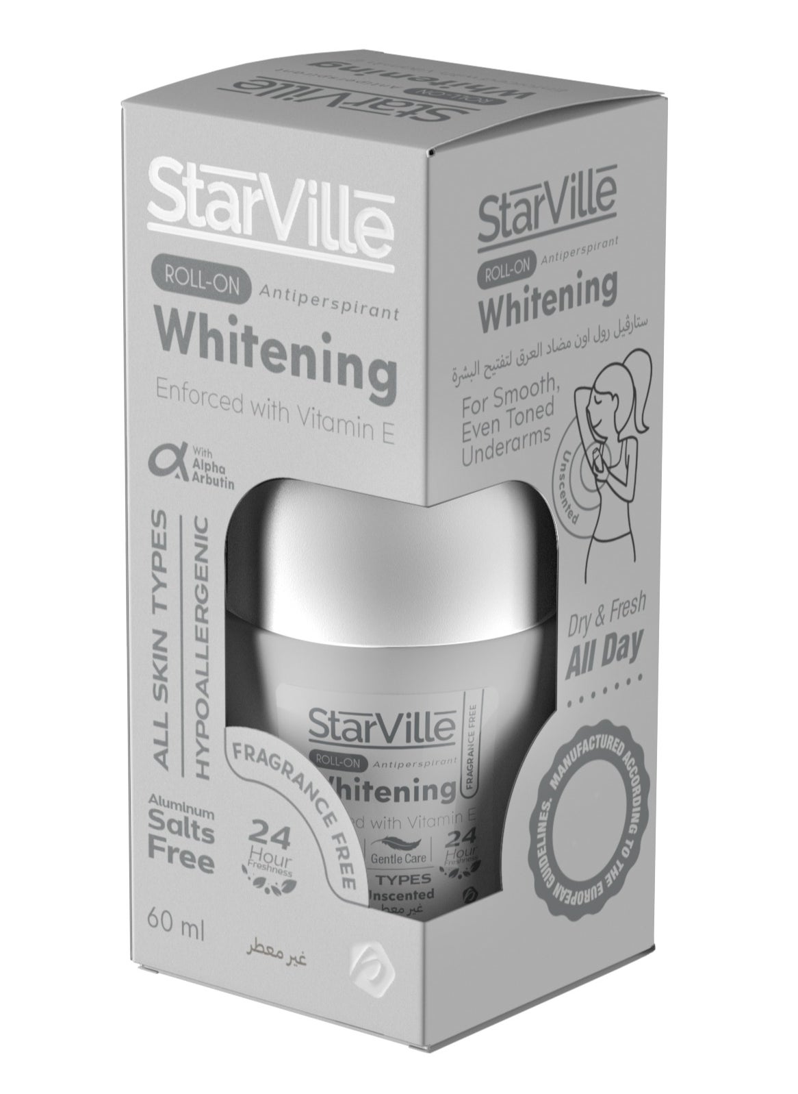 starville Starville Whitening Roll On Fragrance Free 60 ml 