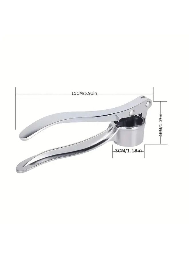 Heavy Duty 304 Stainless Steel Manual Garlic Press Masher With Ergonomic Handle - Image 3