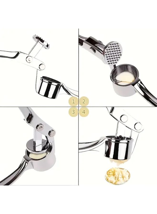 Heavy Duty 304 Stainless Steel Manual Garlic Press Masher With Ergonomic Handle - Image 5