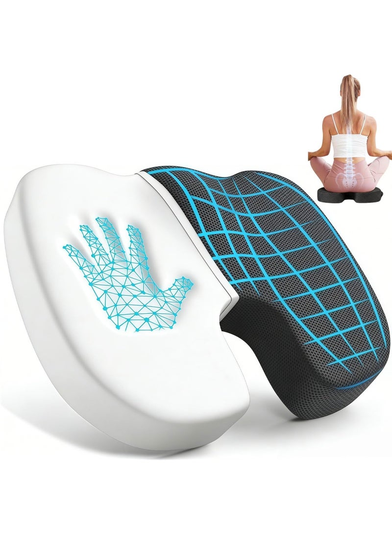 Extra Large Memory Foam Seat Cushion Ergonomic Design for Office Chair and Car Seat, Coccyx Support Cushion for Long Sitting Comfort and Pressure Relief - Image 1