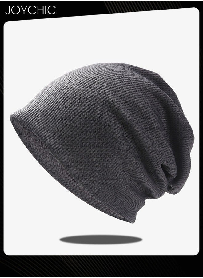NIBEMINENT Slouch Beanie Hat for Men Women Stretchy Skull Cap Soft Spring Autumn Warm Daily Outdoor Cuffed Hats Unisex Comfortable Drak Grey  - Image 1