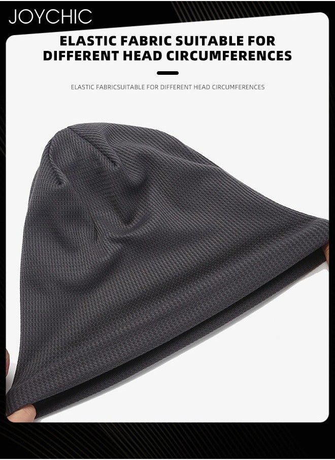 NIBEMINENT Slouch Beanie Hat for Men Women Stretchy Skull Cap Soft Spring Autumn Warm Daily Outdoor Cuffed Hats Unisex Comfortable Drak Grey  - Image 4