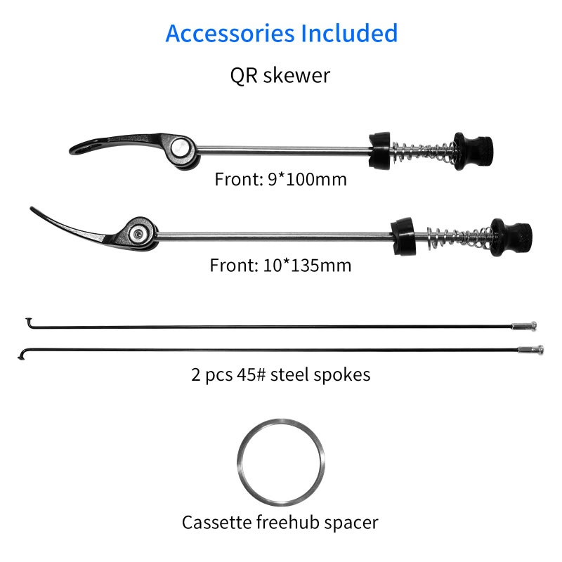 ZTZ 26""/27.5""/29"" Mountain Bike Wheelsetï¼ŒUltralight Aluminum Alloy Rim 32H High Strength Bike Wheelsï¼Œ Quick Release Disc Brake MTB Wheel Setï¼Œ Compatible 7-12 Speed Cassette, WH-001 - Image 2