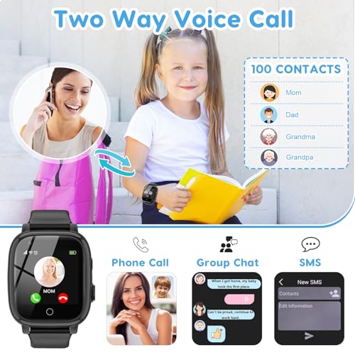 cjc 4G Smart Watch for Kids with GPS Tracker, Globally Applicable, Texting and Calling, Kids Watch for Ages 4-12 - Includes Video Call, Chat, SOS Alerts, App - Fun & Educational Birthday Gift Idea - Image 4