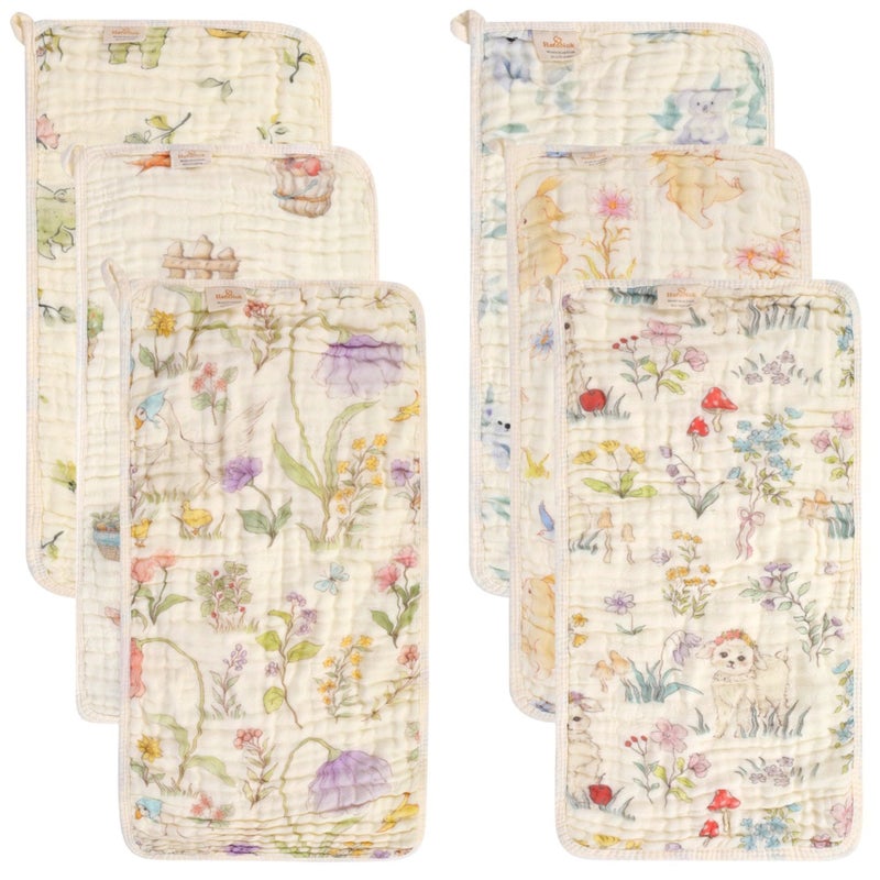 HardNok UltraSoft Absorbent Muslin Baby Burp Cloths 6Pack 20x10 Inches Ideal for Gentle Burping Sessions with Baby Boys Girls Unisex Design Perfect - Image 3