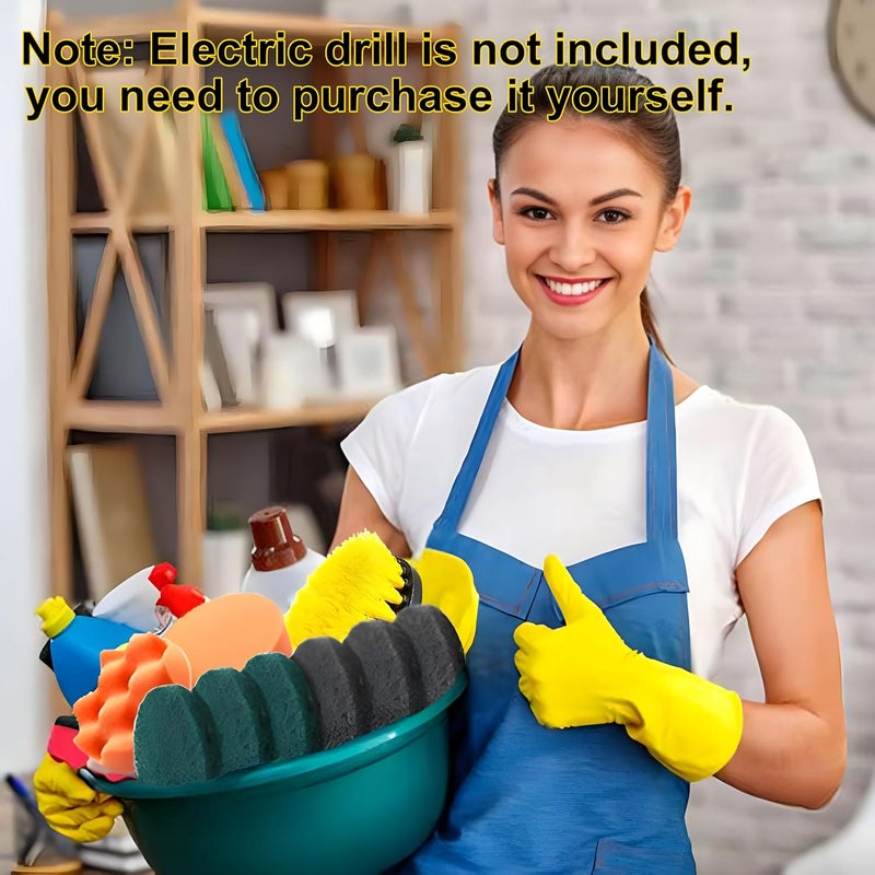 Cestbella Drill Brush Attachments Set 22 Pack, Scrub Pads & Sponge, Power Scrubber Brush with Extend Long Attachment All Purpose Cleaning Kit for Grout Tiles Sinks Bathtub, Bathroom Kitchen & Auto - Image 4
