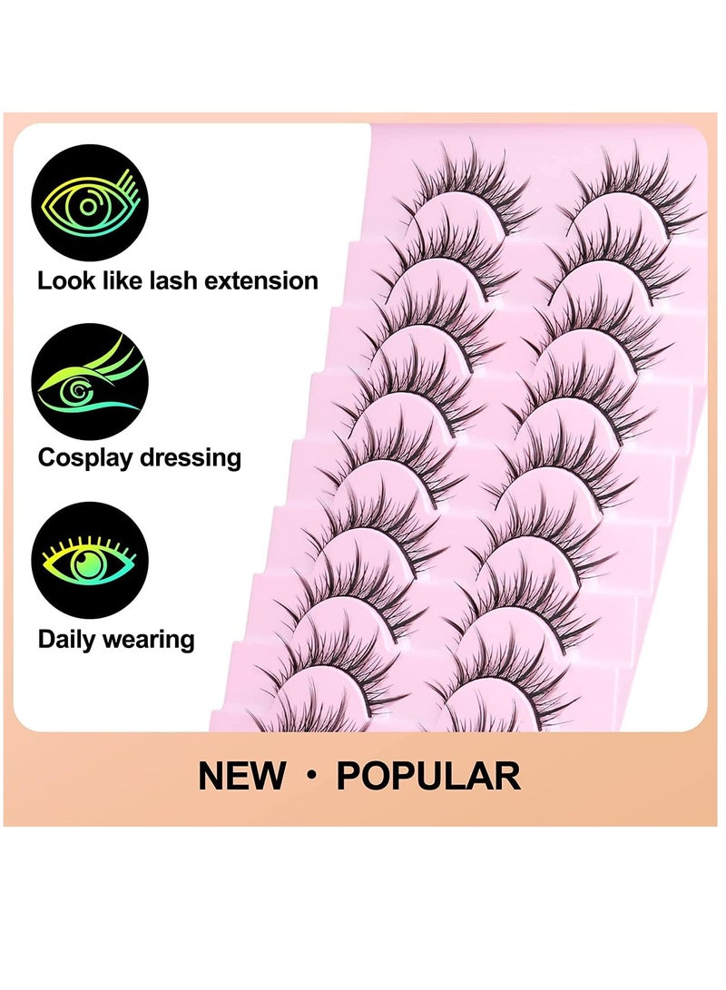 Generic Fake Lashes, Fairy Manga Lashes Spiky Anime False Eyelashes 3D Natural Makeup Little Devil Fake Lashes 9 Pairs  - Image 3