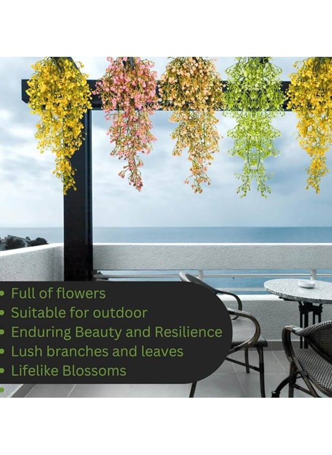 Generic - Artificial Hanging Flowers, 5 Branches, Multi-Colors, 70 cm, UV Resistant, Fake Plastic, Faux Flower, Fabric Vine for Indoor Outdoor Garden, Porch Eave, Wedding Wall Décor, Party, Home, Garden, Wall Arch, Floral Decoration - Image 1