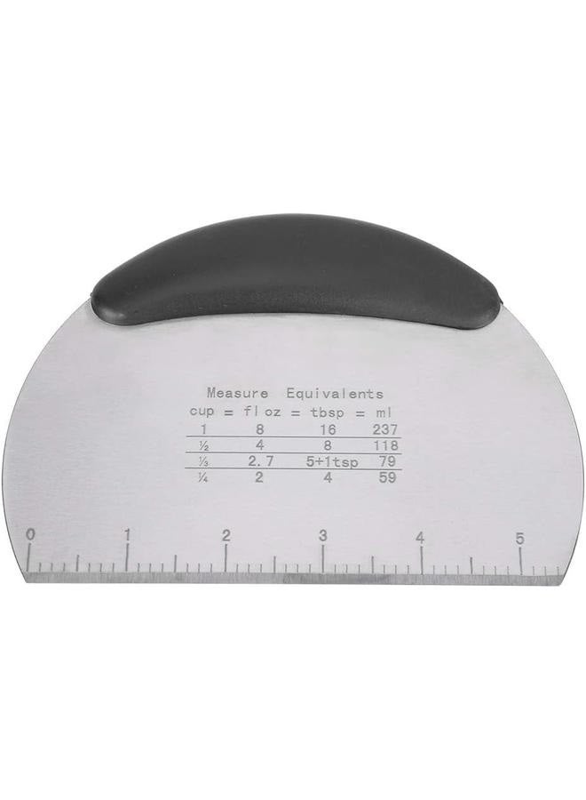 Kitchen Essential - Stainless Steel Dough Knife, Versatile Food & Cake Scraper with Scale, Premium Countertop Scraper for Baking, Black Kitchen Scraper Tool for Every Culinary Enthusiast.  - Image 1