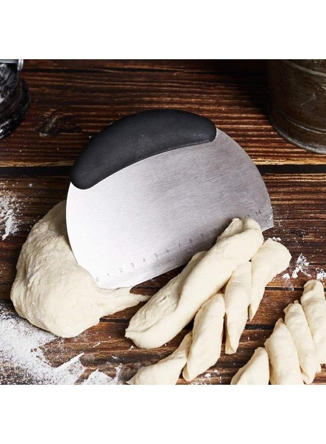 Kitchen Essential - Stainless Steel Dough Knife, Versatile Food & Cake Scraper with Scale, Premium Countertop Scraper for Baking, Black Kitchen Scraper Tool for Every Culinary Enthusiast.  - Image 4