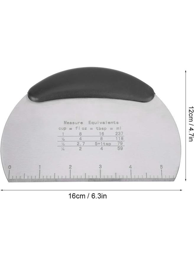 Kitchen Essential - Stainless Steel Dough Knife, Versatile Food & Cake Scraper with Scale, Premium Countertop Scraper for Baking, Black Kitchen Scraper Tool for Every Culinary Enthusiast.  - Image 2