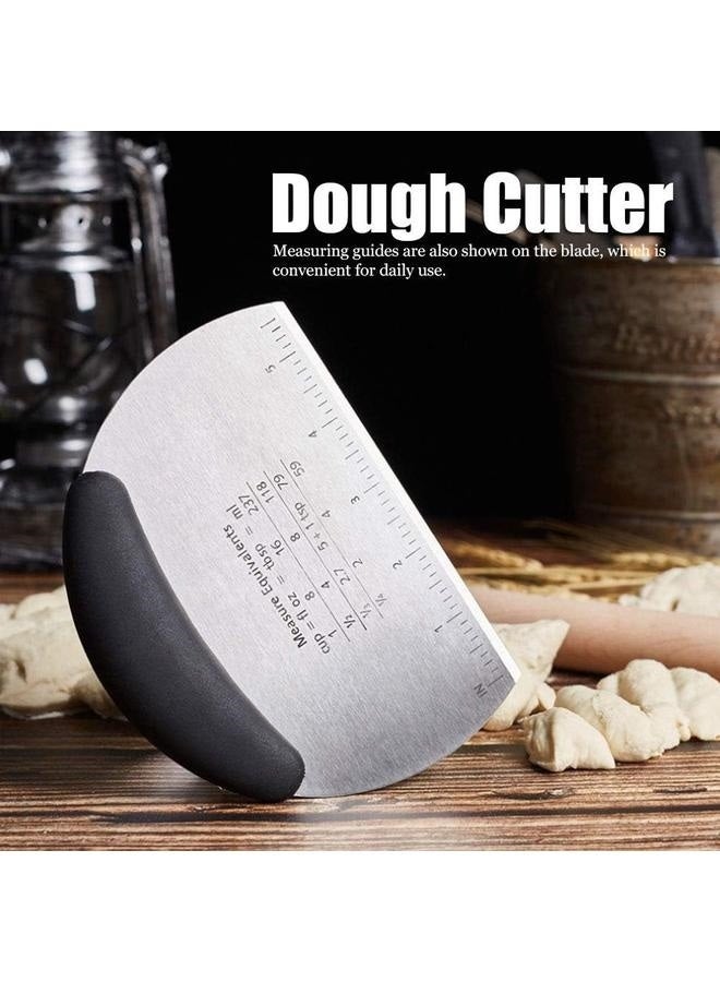 Kitchen Essential - Stainless Steel Dough Knife, Versatile Food & Cake Scraper with Scale, Premium Countertop Scraper for Baking, Black Kitchen Scraper Tool for Every Culinary Enthusiast.  - Image 5