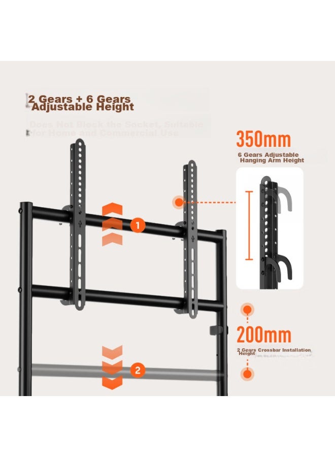 Brateck Tv Stand, Mobile Tv Floor Stand, 75-inch Tv Mount, Movable Tv Cart For Xiaomi Ps5, Tv Cabinet Fs360 - Image 5