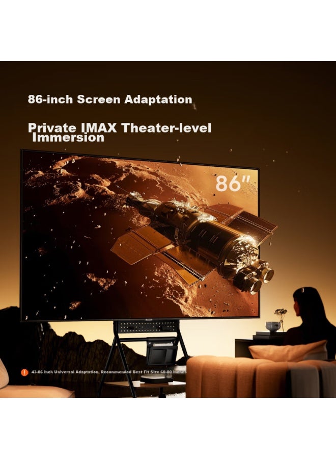Brateck Tv Stand, Mobile Tv Floor Stand, 75-inch Tv Mount, Movable Tv Cart For Xiaomi Ps5, Tv Cabinet Fs360 - Image 2