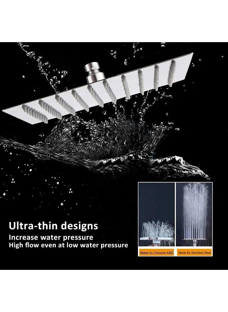 Shop clozer 8x8 Inches Shower Head Made With Stainless SteelRain Fall Shower Made With Stainless Steel Comes With Shower Arm  - Image 5