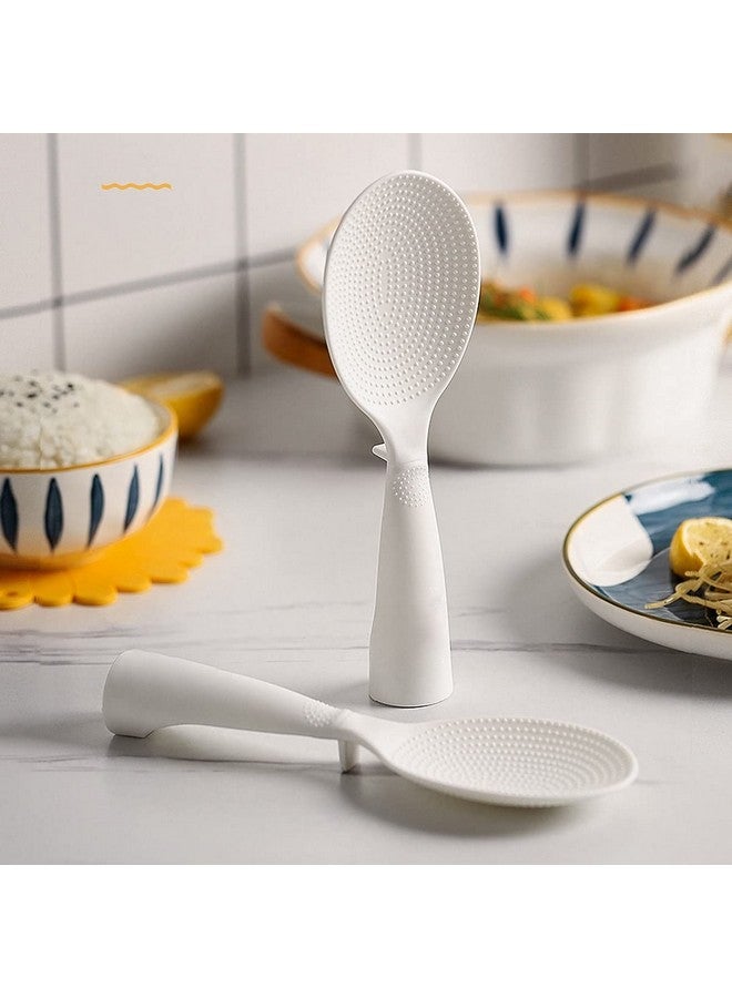 Wolpin 1 Pc Non Stick Rice Serving Spoon & Cooking Spoon for Kitchen, Kitchen Tools Spatula (Plastic), 20.5 x 7 cm - Image 1