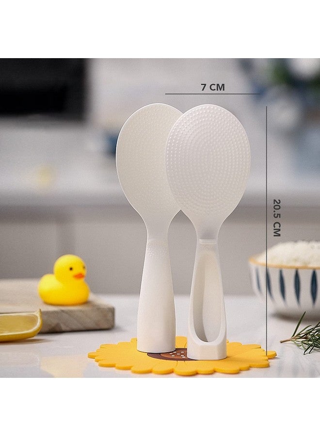 Wolpin 1 Pc Non Stick Rice Serving Spoon & Cooking Spoon for Kitchen, Kitchen Tools Spatula (Plastic), 20.5 x 7 cm - Image 4